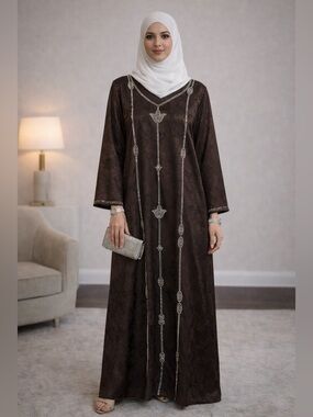 Muslim modest long dress muslim
Abaya long islamic dress
Dark brown